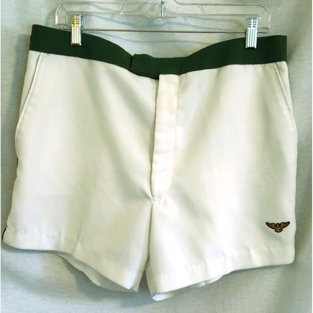 VTG Tennis Women’s Shorts Stan Smith White w/Green waist band pockets, Size M.
